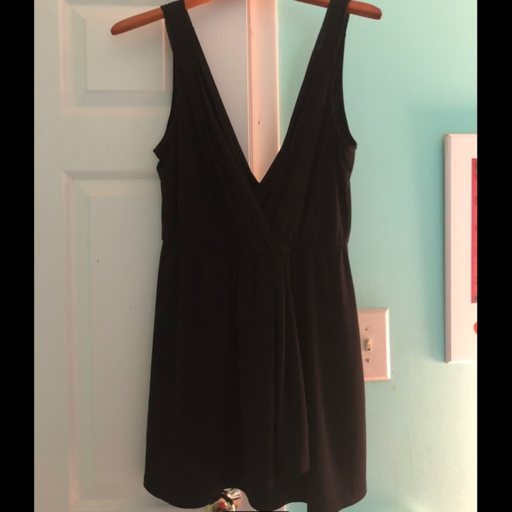 Deep V little black dress